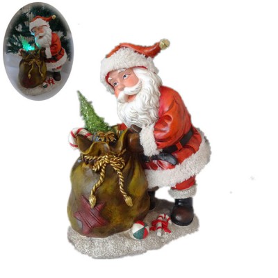 15" Holiday Decoration Christmas led Flash Lighted Santa Clause With Gift Bags On Car Chimney