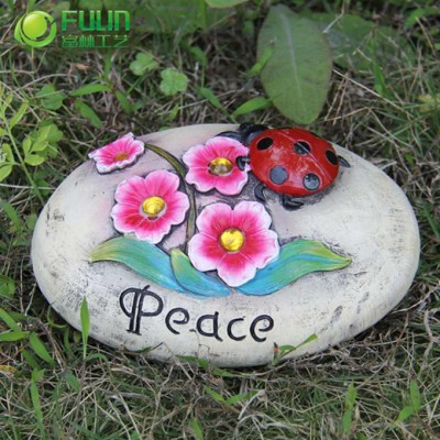 Waterproofing handmade resin artificial rock yard decoration solar powered led light garden ornament