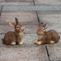 3.15" Decorative Miniature Garden Design Rabbit Resin Figurine