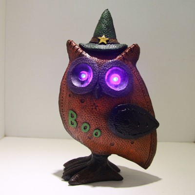 Wholesale Owl Led Light Up Gleaming Flash Lamp Happy Halloween Luminous Horror Props