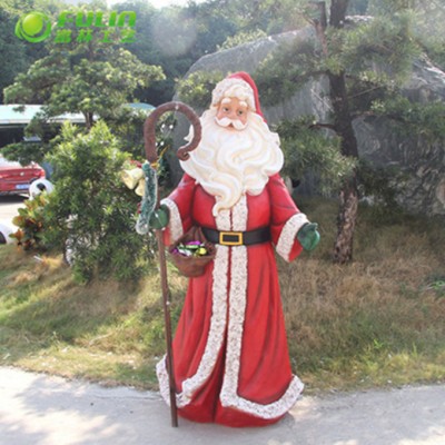 1.9 M outdoor large fiberglass standing santa claus